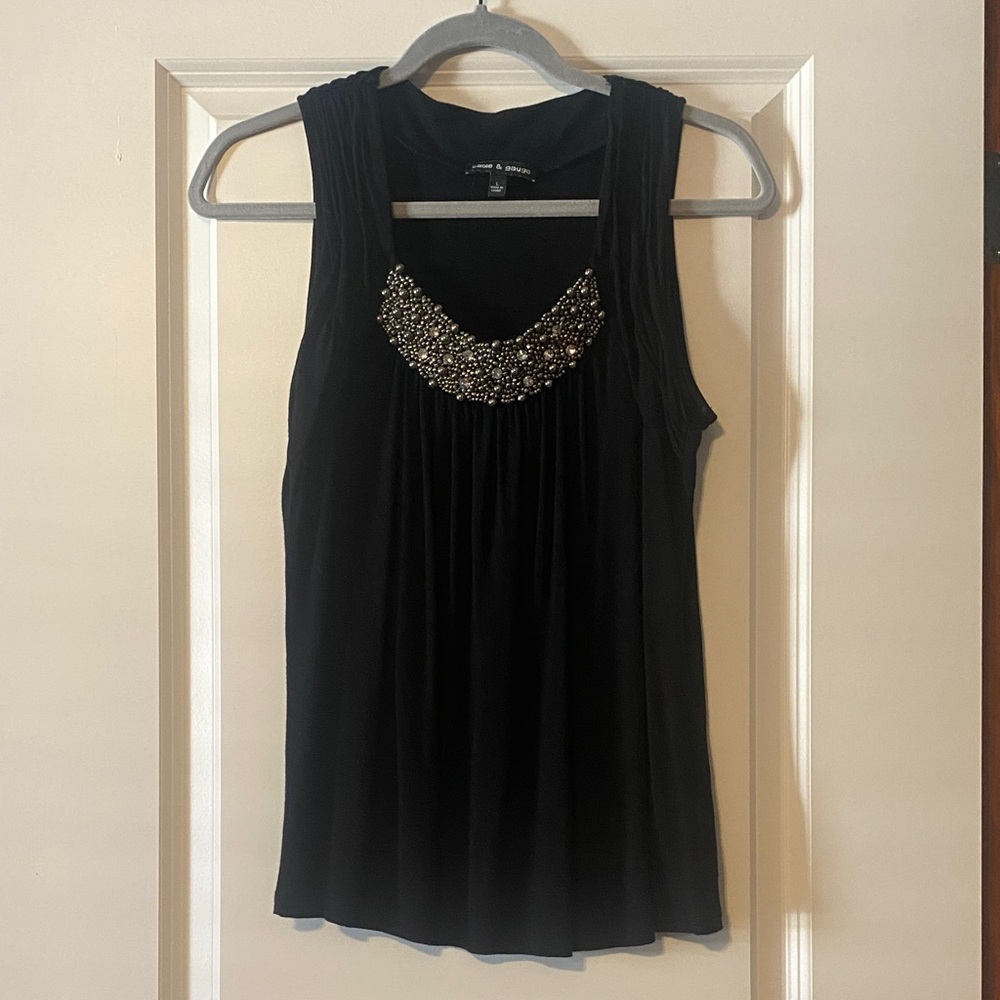 cable & gauge black sleeveless top